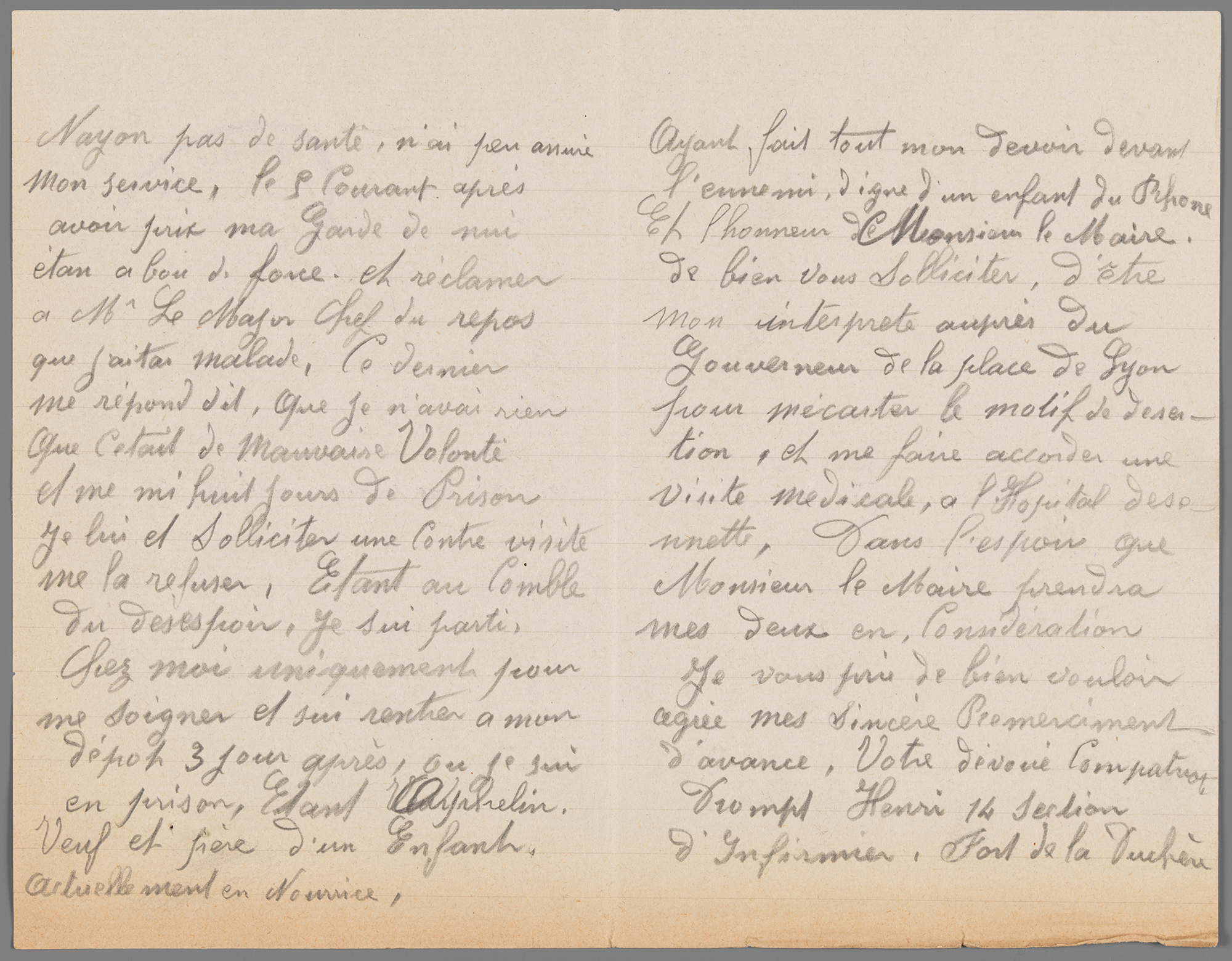 Lettre de Henri Drompt à M. Herriot, Maire de Lyon, 13 novembre 1918 - 1206wp/9