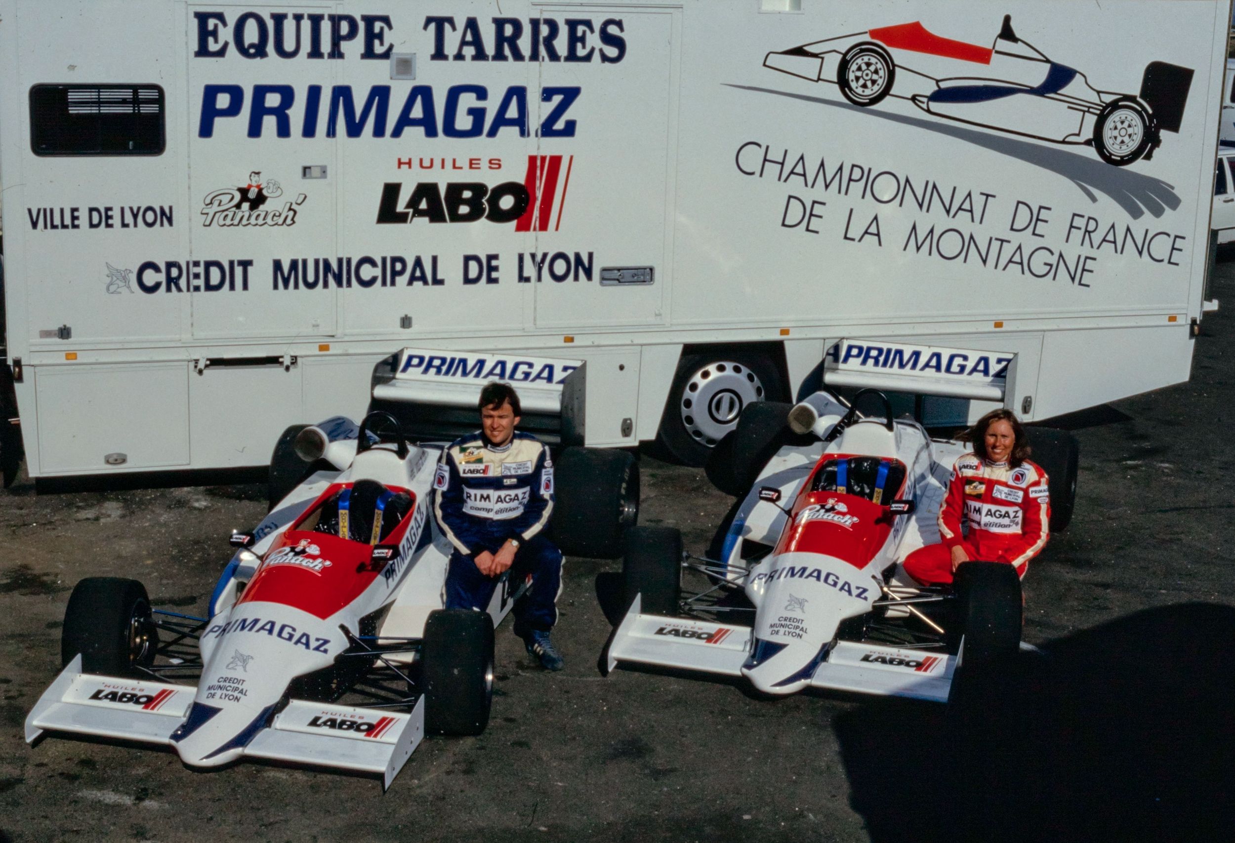 Marcel Tarrès et Anne Baverey lors du championnat de France de la Montagne : diapo. couleur (1980, cote 1518WP/1426)