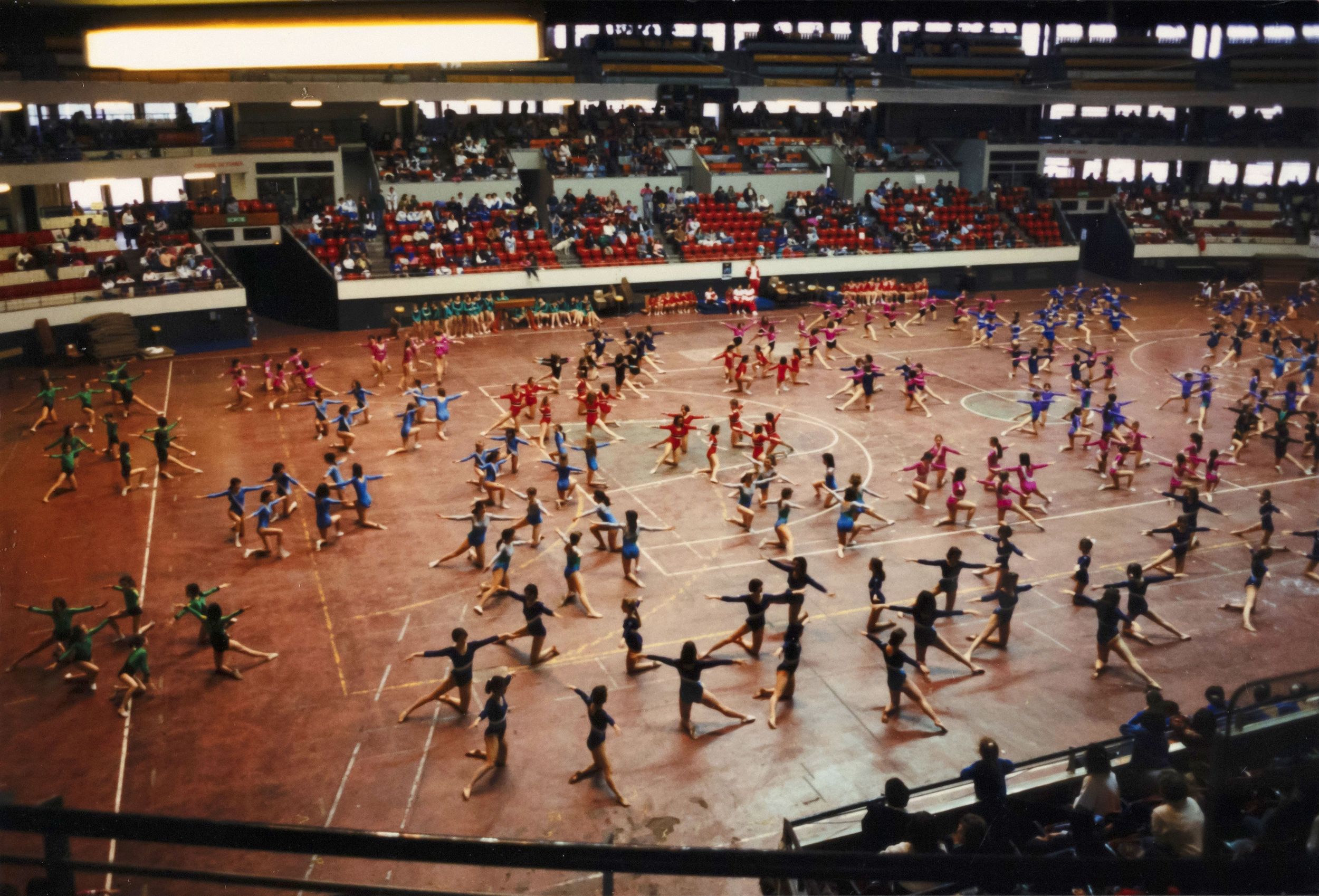 Championnat de gymnastique féminine, photographie parue dans "C'est 9 à Lyon" n° 24 mai-juin 1991 : photo. couleur (1988-1991, cote 1518WP/1952)