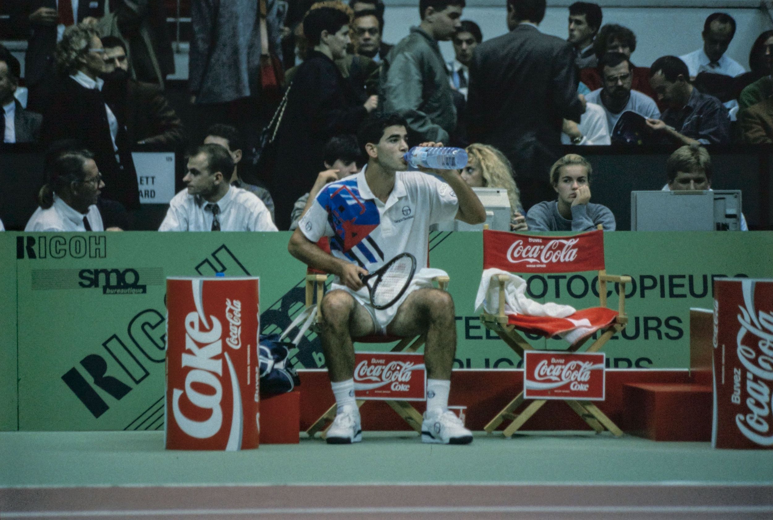 Pete Sampras, rencontres du Grand Prix de Tennis de Lyon : photographie couleur (1991, cote 1518WP/2025)