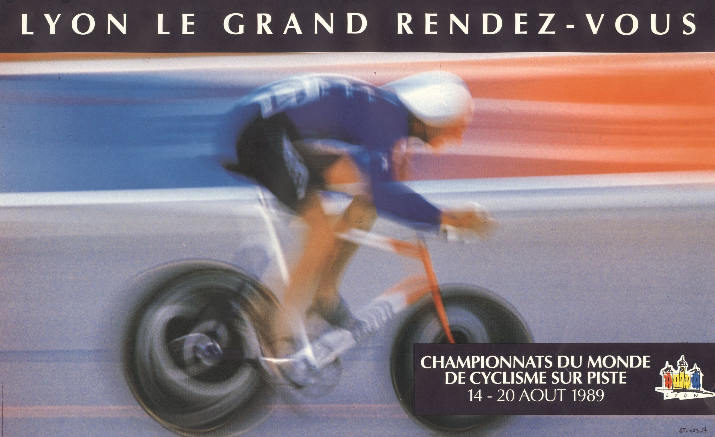 Championnats du monde de cyclisme sur piste du 14 au 20 août 1989 à Lyon : affiche couleur (1989, cote 2FI/5317)