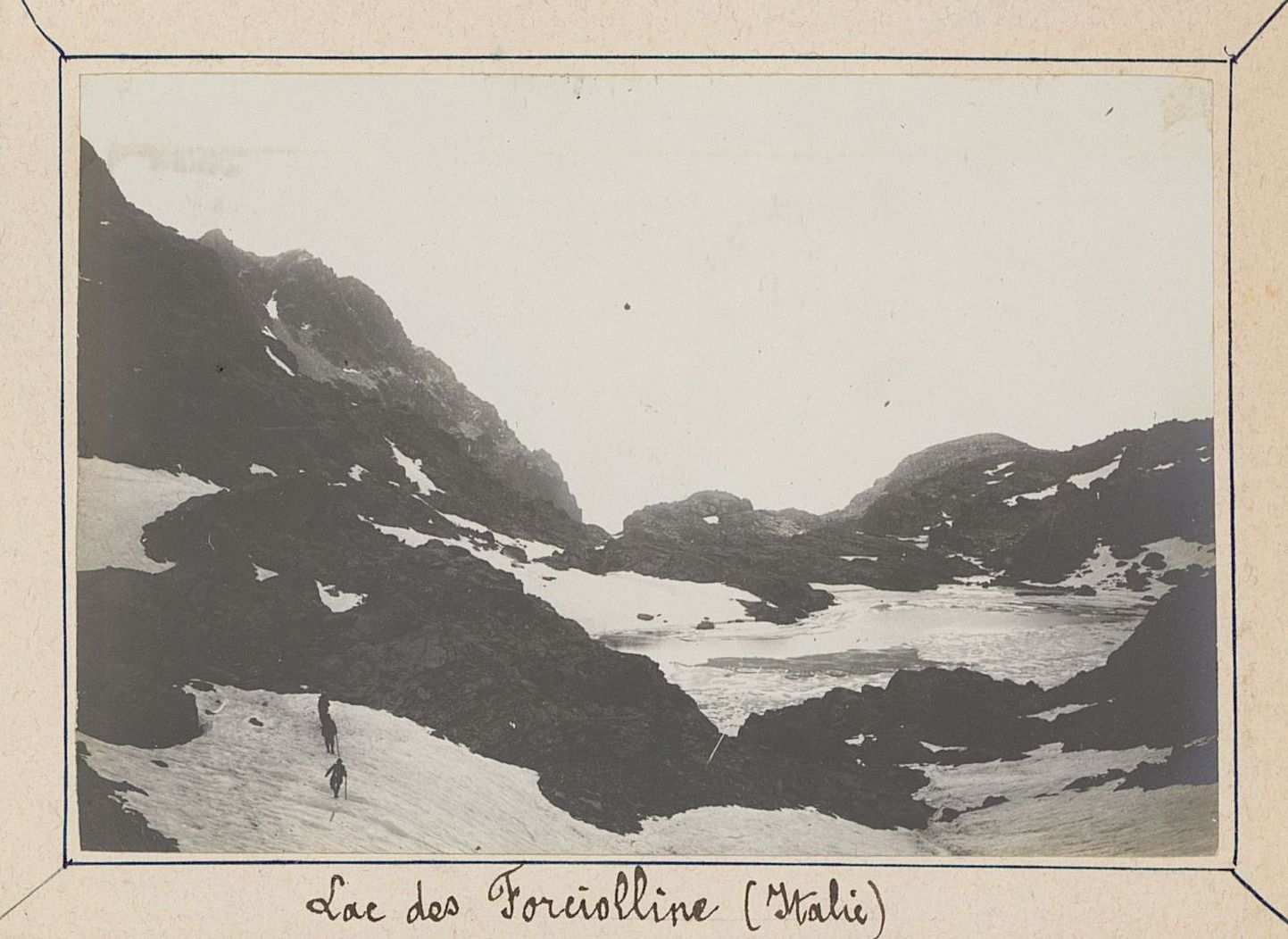 Lac des Forciolline (Italie) : tirage papier NB (1896-1900, cote 2PH/341, détail)