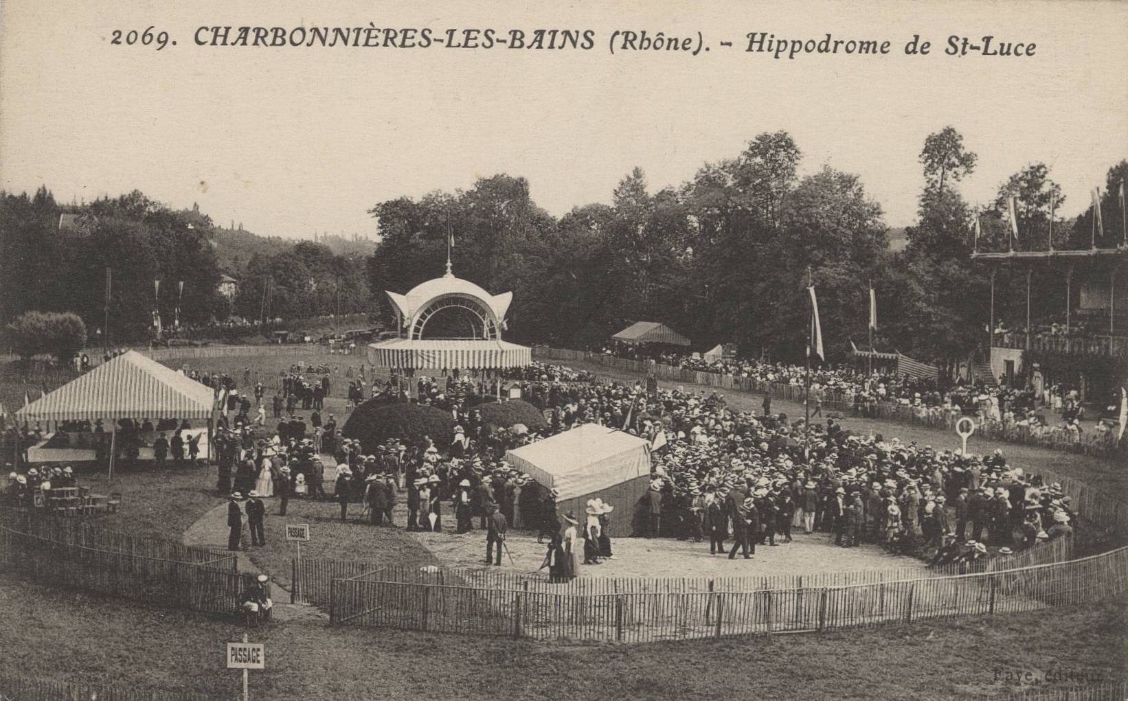 Charbonnières-les-Bains (Rhône) - Hippodrome de Saint-Luce : carte postale NB (vers 1910, cote 4FI_3773)