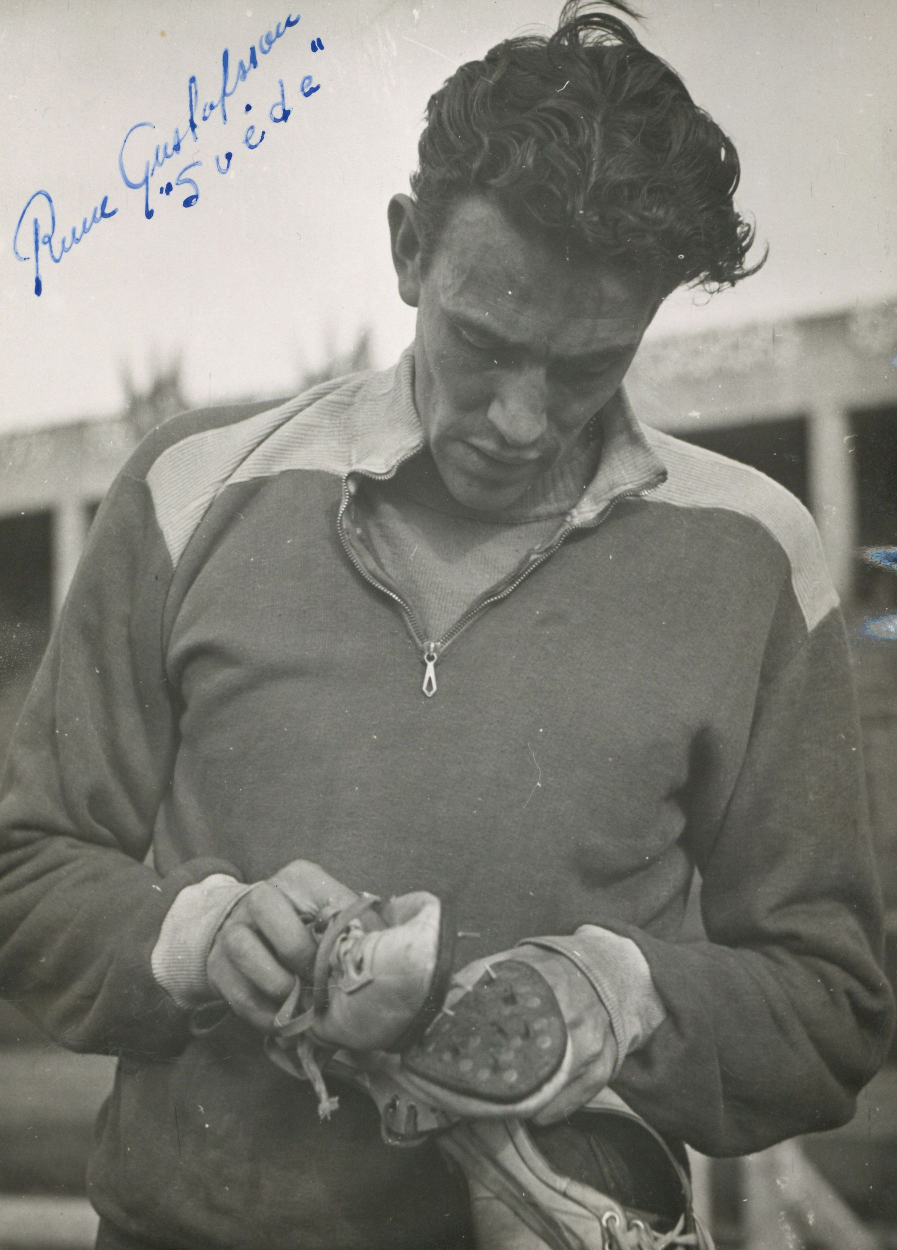 Portrait de Rune Gustafsson  "Suède", 15 septembre 1946 : photographie NB (1946, cote 362II/5)