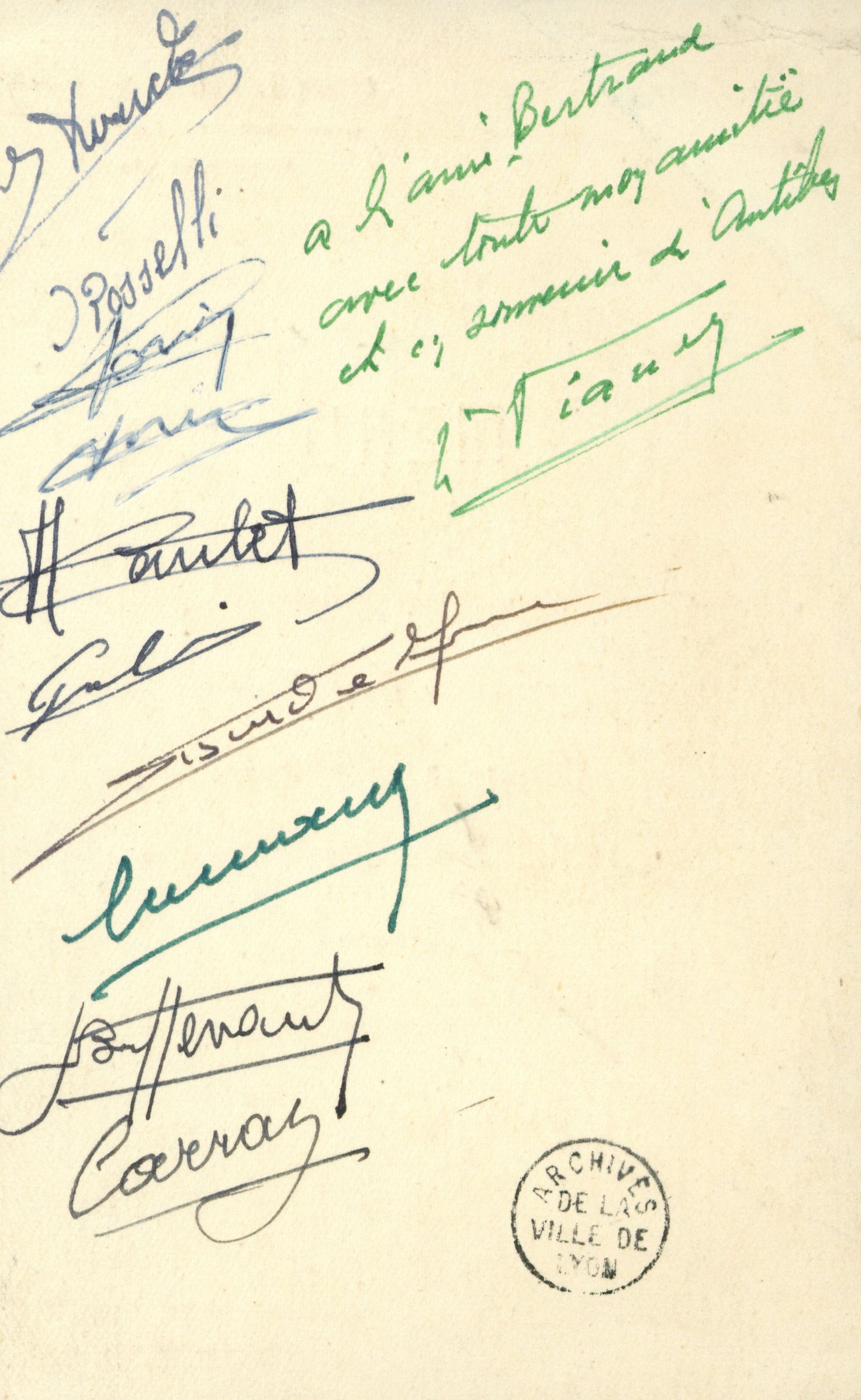 Fédération française de boxe, FFB - Menu du dîner de clôture du championnat amateur, 29 février 1948, verso dédicacé : menu (1948, cote 362II/7)