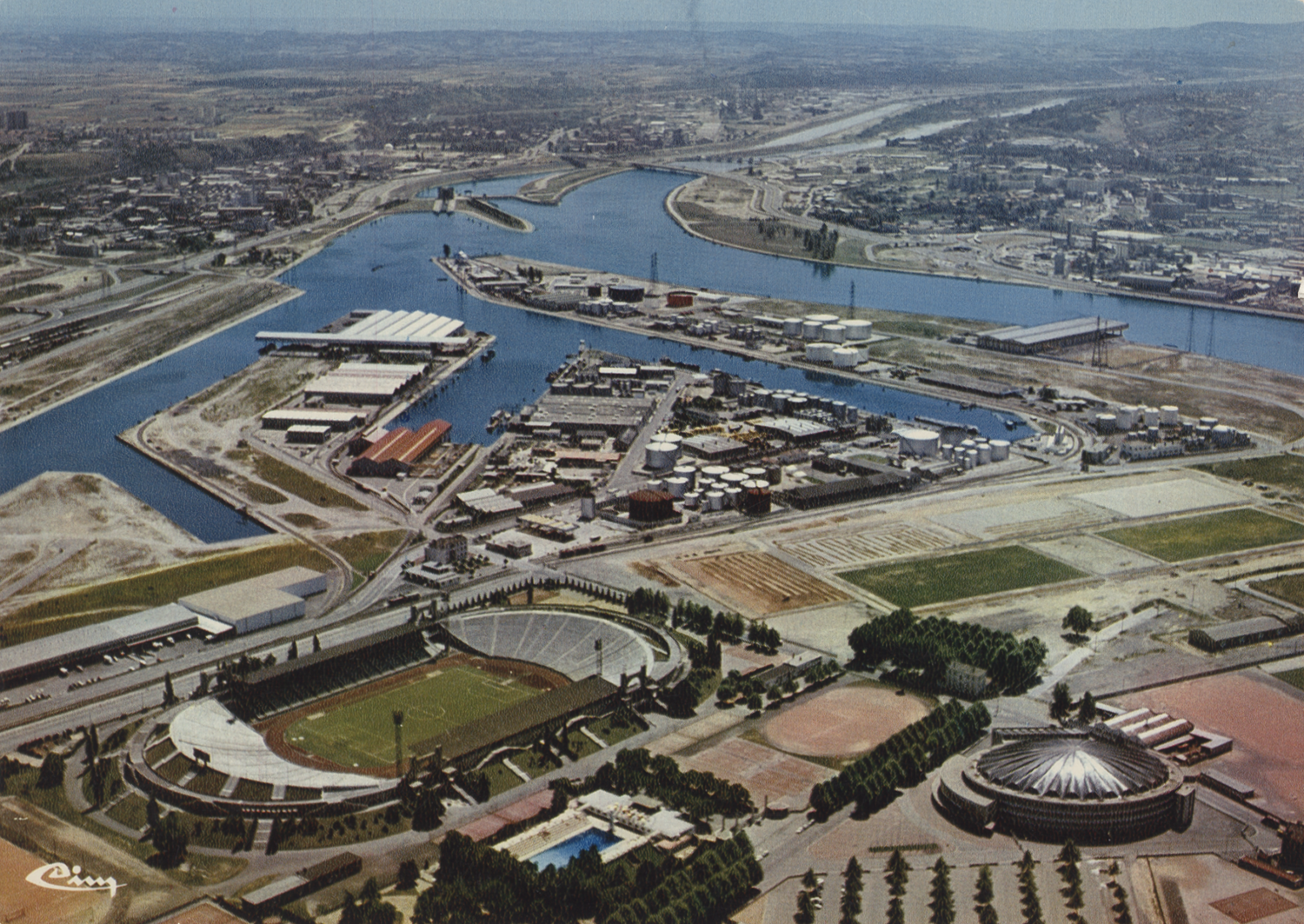 Le stade de Gerland et ses alentours vers 1960 - 4fi5536