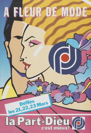 Événement « À fleur de mode », la Part-Dieu : affiche couleur (1984, cote 7FI/1303, repro. commerciale interdite)