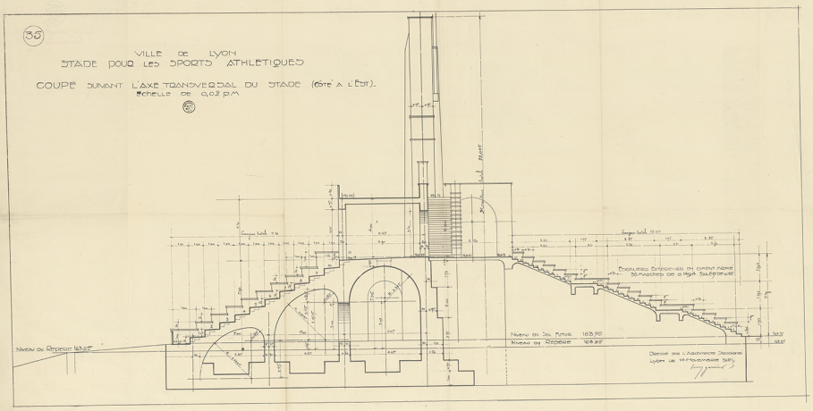 Plan du stade - Coupe - 1921 - 2s0867